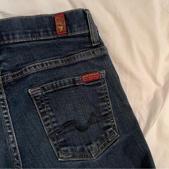 7 For All Man Kind Dark Wash “mid rise bootcut” jeans! Size 25! - Picture 3 of 9